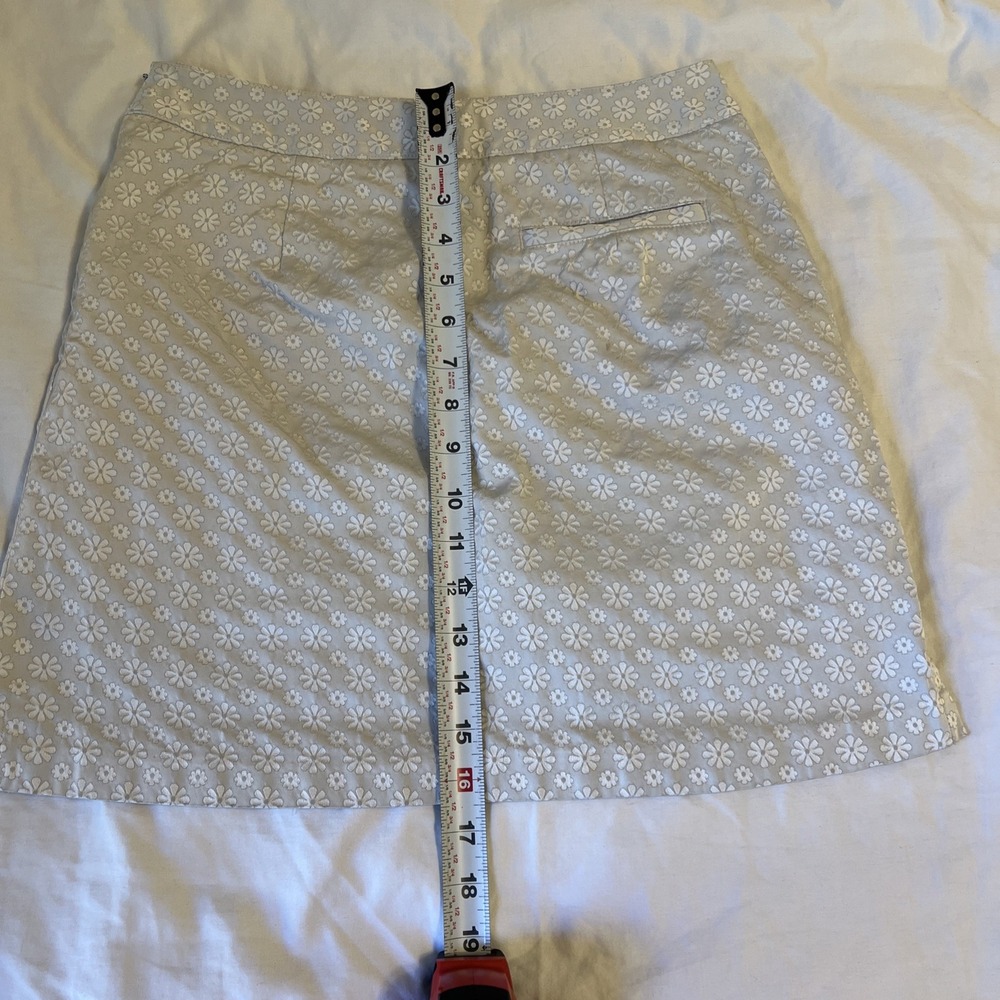 Bugatchi Activewear Skort Silver White Floral Golf Tennis Skirt Womens Size 6 - Picture 5 of 6